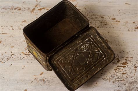 retro style metal box|antique metal box.